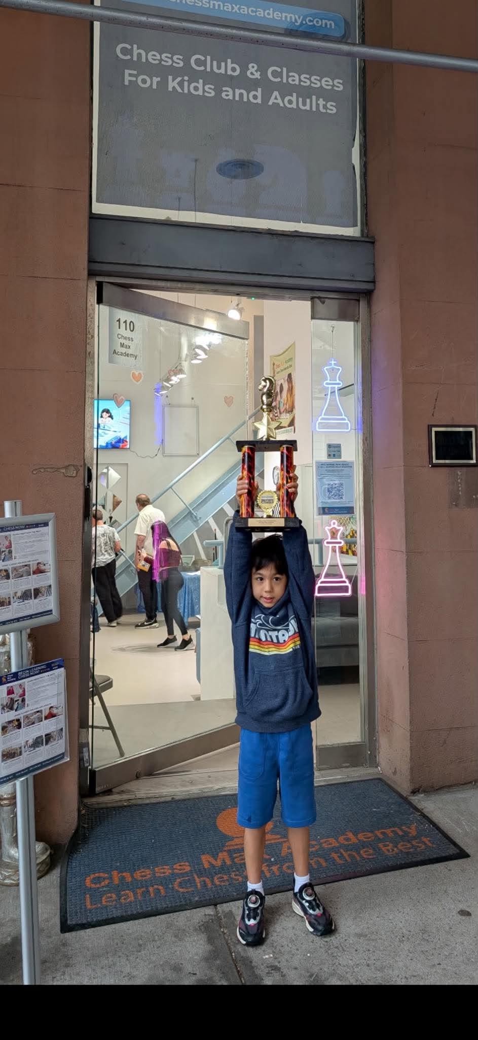Ada Kircal with a chess trophy