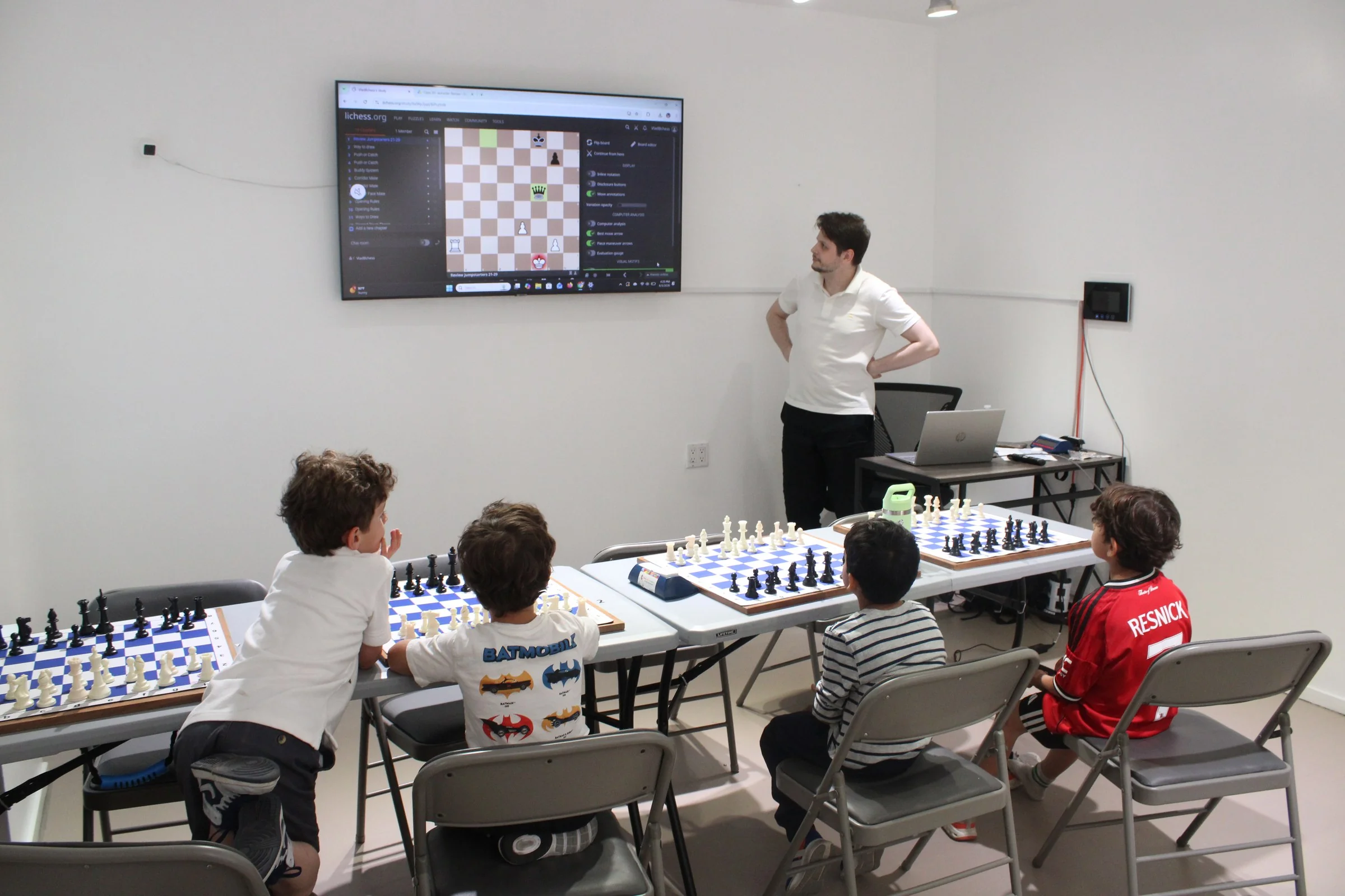 Chess Max Academy coach teaching an Upper West Side group chess lesson